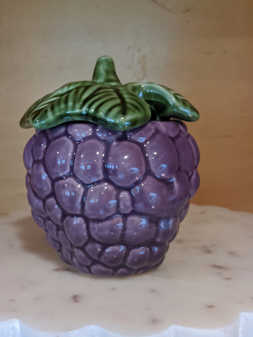 Jay Willfred Portugal Ceramic Jelly Jar Jam Grapes Lid No Spoon